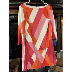 Tahari Arthur Levine Multicolor Shift Dress Size 14 NWT MSRP 128